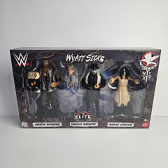Front view of boxed WWE Elite Wyatt Sicks three-figure set.